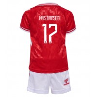 Echipament fotbal Danemarca Victor Kristiansen #17 Tricou Acasa European 2024 pentru copii maneca scurta (+ Pantaloni scurti)